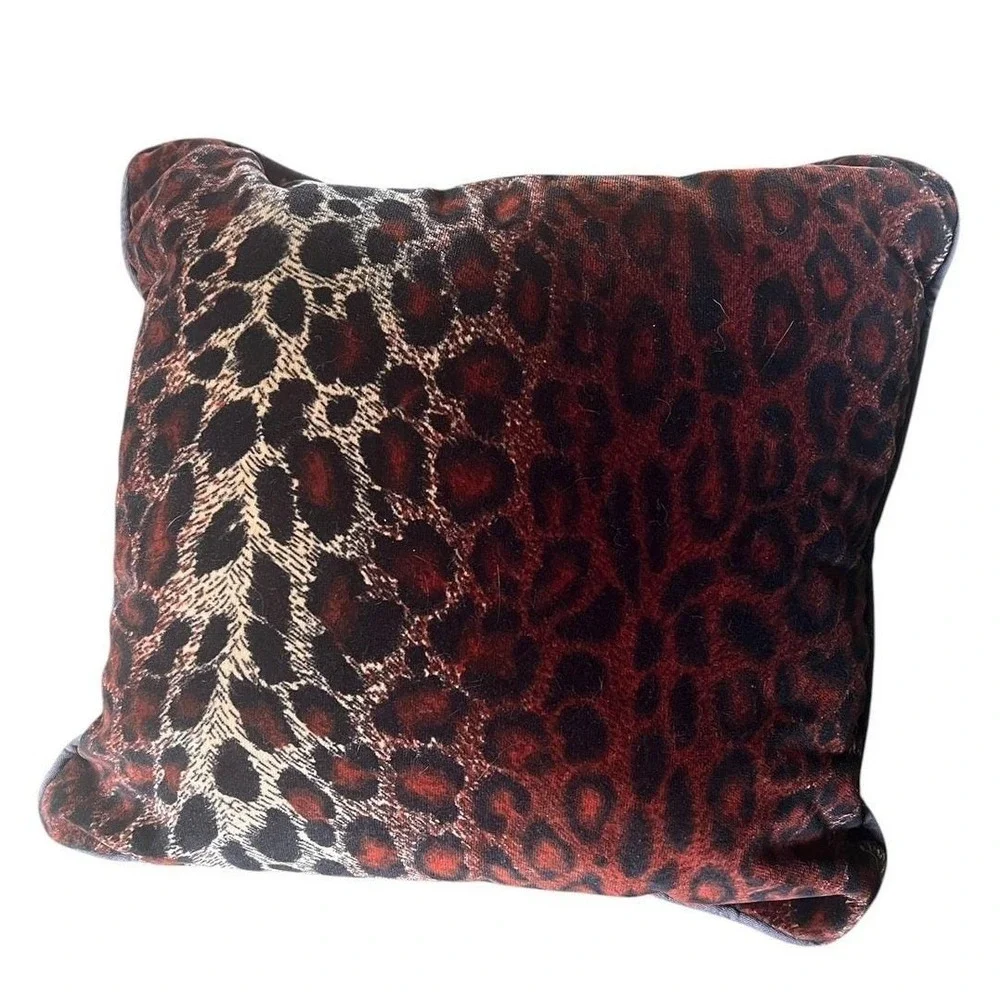 Leopard Print Whimsigoth‎ 90s Velvet Throw Pillow Animal Print Accent Plush